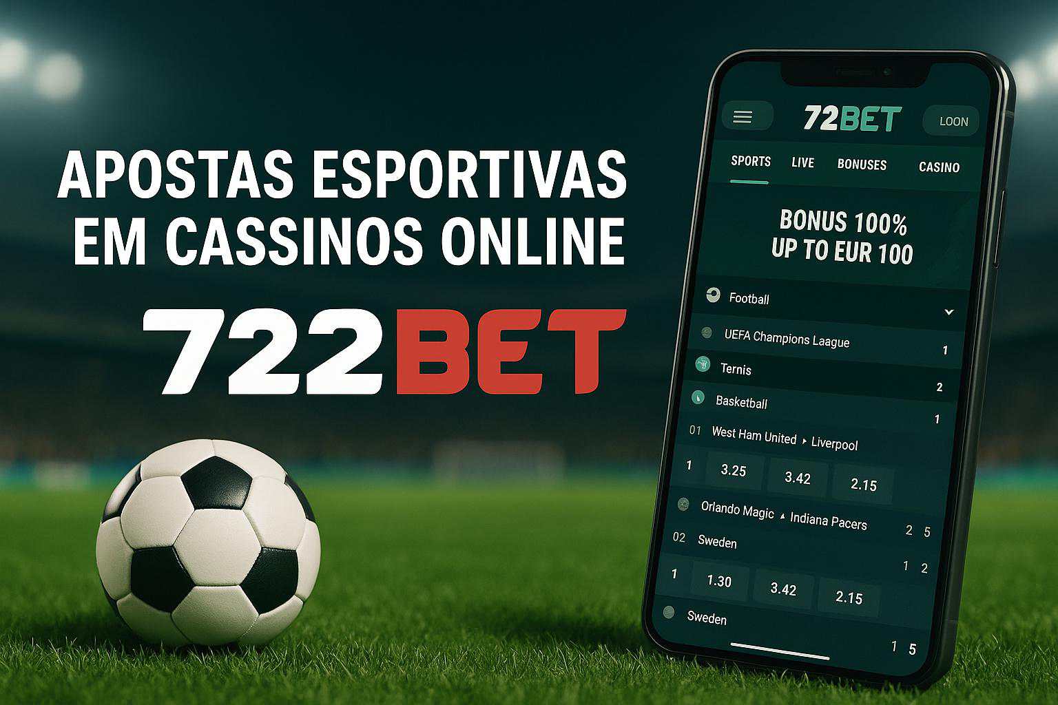 Aposte em apostas esportivas no cassino online 722BET